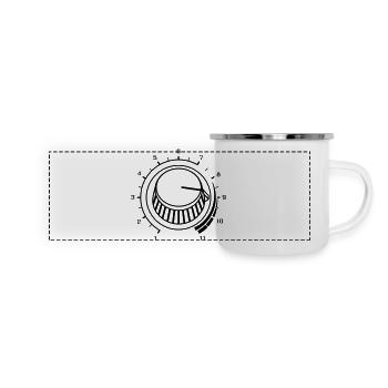 Volume, Monter le son, Volume, Musique, Fête, Son DJ - Mug panoramique émaillé - blanc - Devant