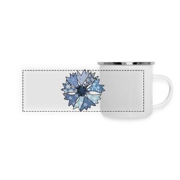 bunte_Kornblume - Panorama Emaille-Tasse - Weiß - Vorne