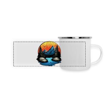 Mountains Landscape Outdoor - Panoramic Camper Mug - white - Front