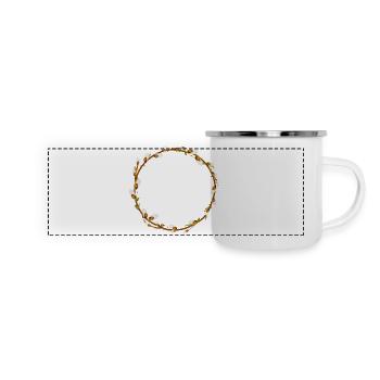 Simple couronne de saule – Décoration printanière - Mug panoramique émaillé - blanc - Devant