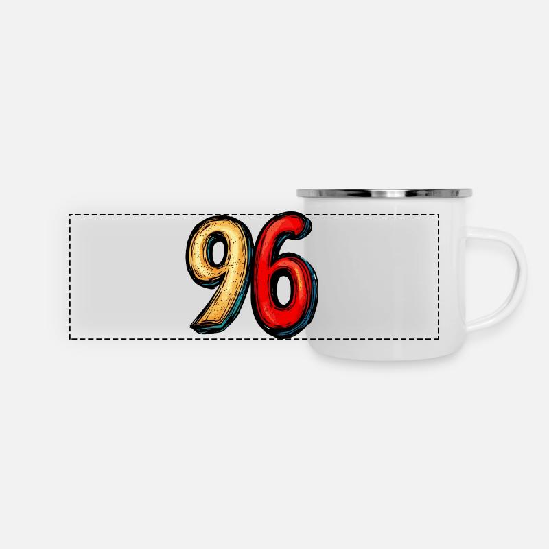 96 Number Colorful - Panoramic Camper Mug - white