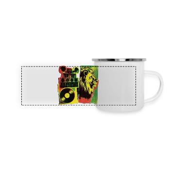 Roots Reggae Soundsystem - Panorama Emaille-Tasse - Weiß - Vorne