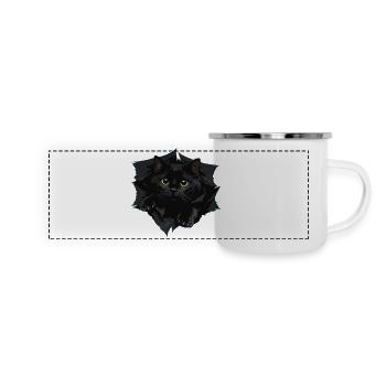 Black Cat by Clipped Edge - Panoramic Camper Mug - white - Front