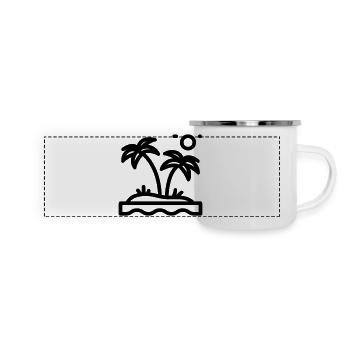 Strand - Panorama Emaille-Tasse - Weiß - Vorne