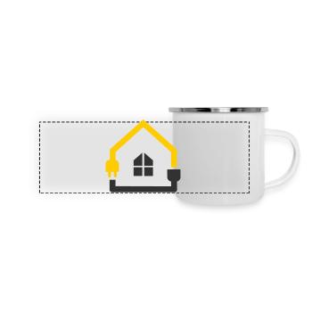 Elektriker Haus Steckdose Smart Home - Panorama Emaille-Tasse - Weiß - Vorne