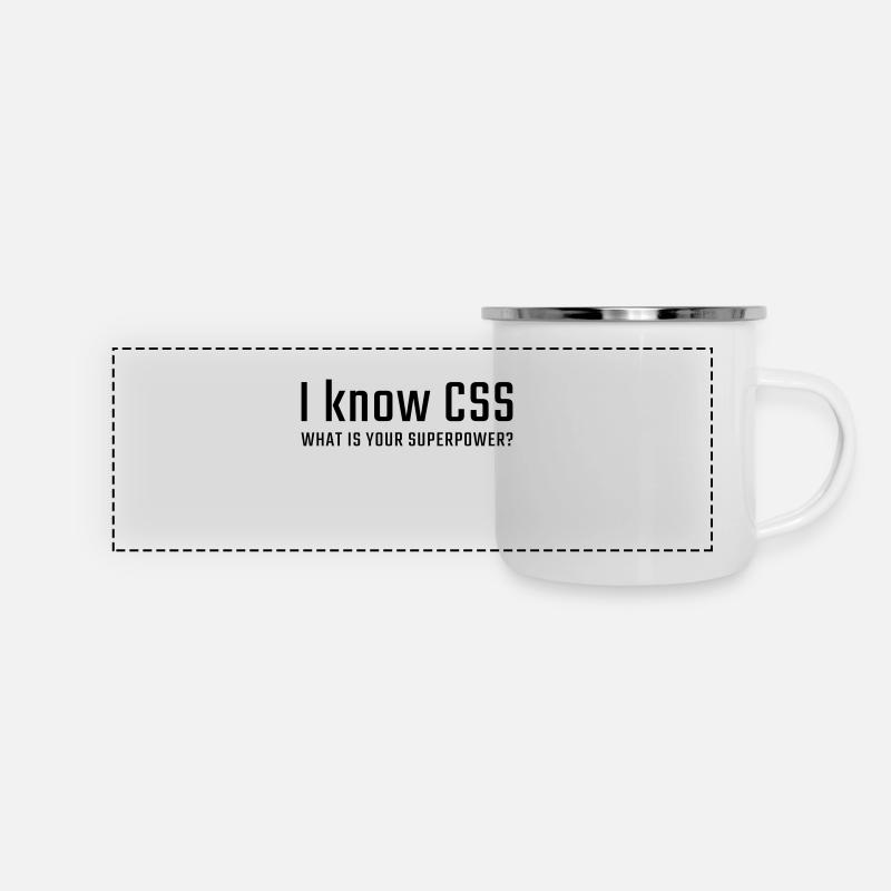 Ich kenne CSS - Panorama Emaille-Tasse - Weiß