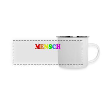 Mensch - Panorama Emaille-Tasse - Weiß - Vorne