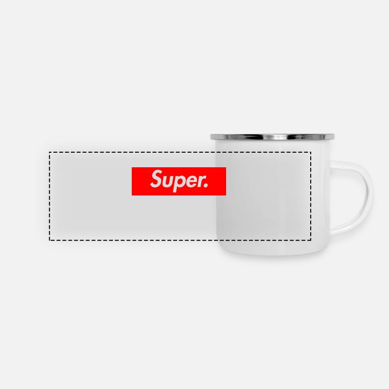 super. - Panorama Emaille-Tasse - Weiß