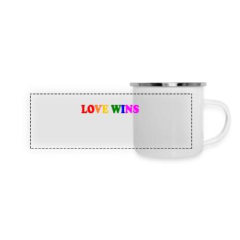 Love wins - Panorama Emaille-Tasse - Weiß - Vorne