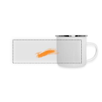 Traînée orange sur fond noir - Mug panoramique émaillé - blanc - Devant