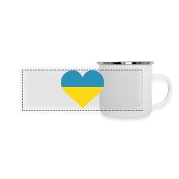 ukraine herz - Panoramic Camper Mug - white - Front