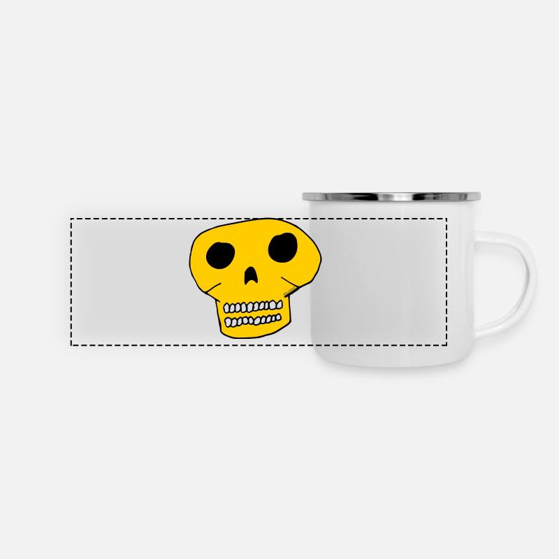 Crâne - Crâne - Mug panoramique émaillé - blanc