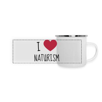 Naturisme / Naturiste / Nudisme / Nudiste - Mug panoramique émaillé - blanc - Devant