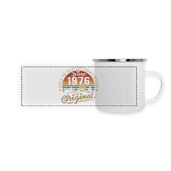 Geburtstag Juni 1976 Juni 1976 June 1976 - Panorama Emaille-Tasse - Weiß - Vorne