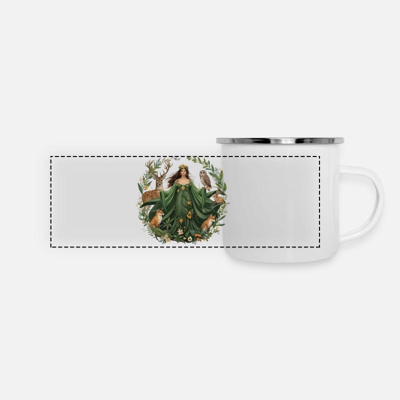 Dame Nature - Mug panoramique émaillé - blanc