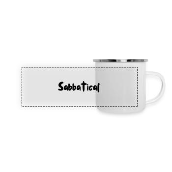 MORGENS_GUeLLE_ABENDS_KNUeLLE_-2- - Panorama Emaille-Tasse - Weiß - Vorne