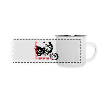 Africa Twin - Panorama Emaille-Tasse - Weiß - Vorne