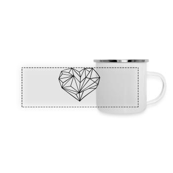 Heart geometric own color choice of design - Panoramic Camper Mug - white - Front