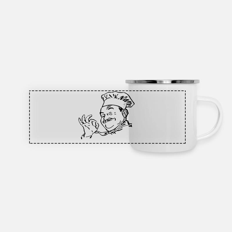 chef de cuisine cadeau idée cadeau - Mug panoramique émaillé - blanc