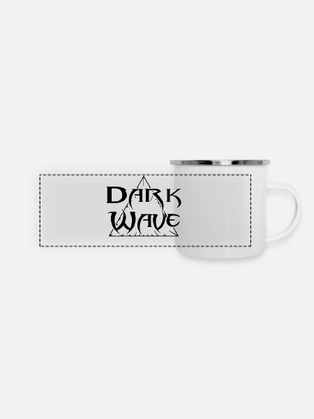 Dark Wave - Panorama Emaille-Tasse - Weiß