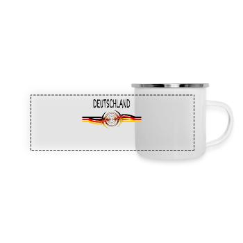 Deutschland Schwarz-Rot-Gold - Panorama Emaille-Tasse - Weiß - Vorne