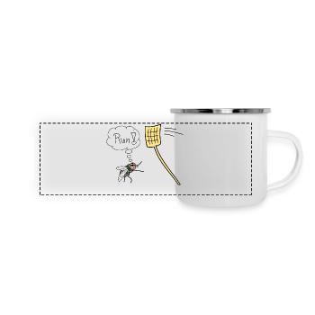 Fliege lustig Renn Run Vektor Fliegenklatsche - Panoramic Camper Mug - white - Front