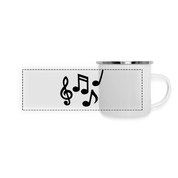 noten - Panorama Emaille-Tasse - Weiß - Vorne