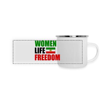 Women life freedom - Mug panoramique émaillé - blanc - Devant