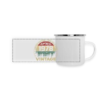 Jahrgang April 1978 Geburtstagsgeschenk - Panorama Emaille-Tasse - Weiß - Vorne