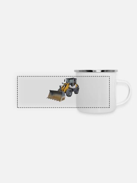 Radlader - Panorama Emaille-Tasse - Weiß