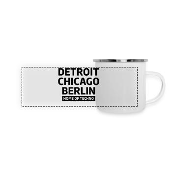 Detroit Chicago Berlin home of techno minimal Club - Panoramic Camper Mug - white - Front