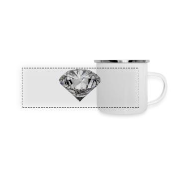 Diamant - Panorama Emaille-Tasse - Weiß - Vorne