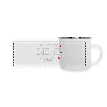 Biest schön und Biest - Panorama Emaille-Tasse - Weiß - Vorne