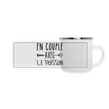 Paare mit Fische, Fische Fans Geschenk - Panorama Emaille-Tasse - Weiß - Vorne