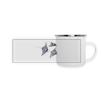 Stingray - Raie manta - rayons poissons diable manta - Mug panoramique émaillé - blanc - Devant