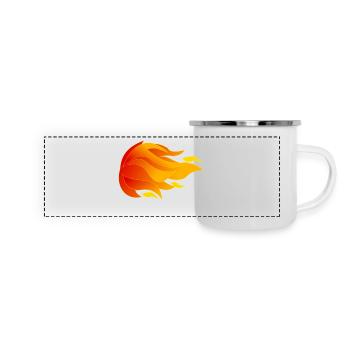 Flammen - Panorama Emaille-Tasse - Weiß - Vorne