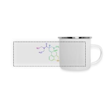 LSD farbig - Panorama Emaille-Tasse - Weiß - Vorne