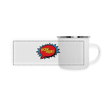 Power Her Woman Energy Power Pop Art Comic Style - Panoramic Camper Mug - white - Front