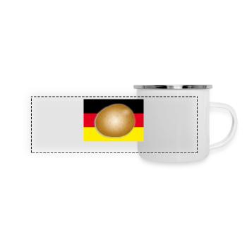 Deutschlandflagge Kartoffel - Panorama Emaille-Tasse - Weiß - Vorne
