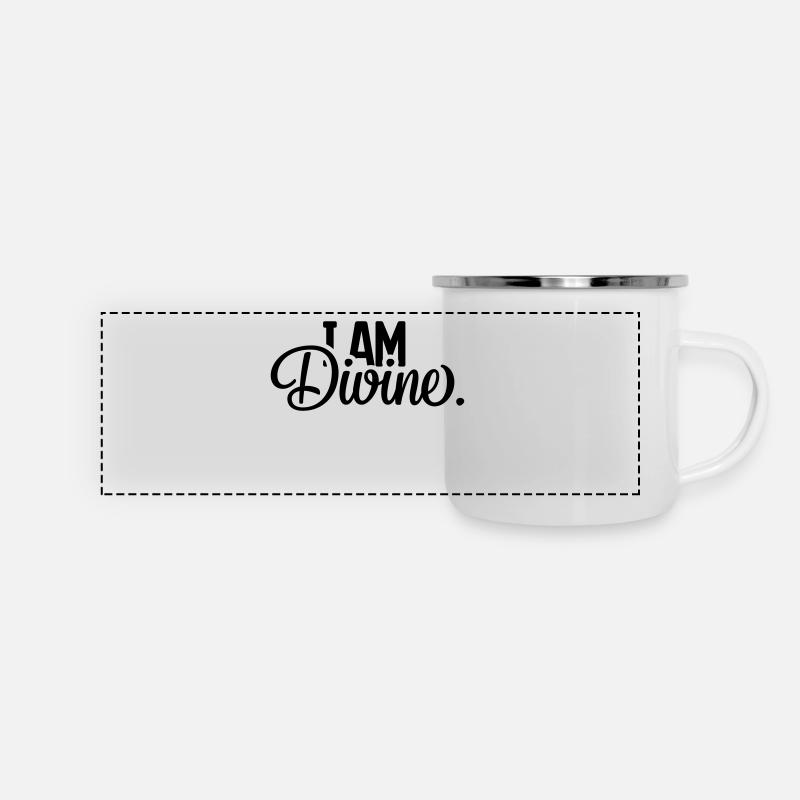 I AM Divine. - Panorama Emaille-Tasse - Weiß