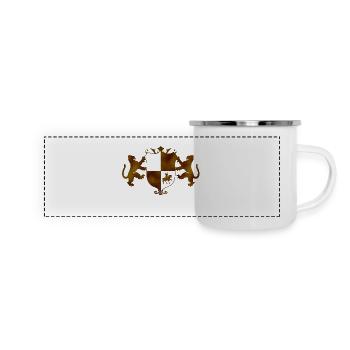 Goldenes Wappen - Panorama Emaille-Tasse - Weiß - Vorne