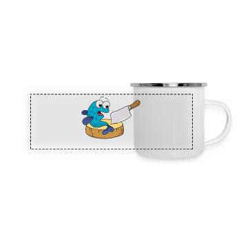 Fish knife ax - Panoramic Camper Mug - white - Front