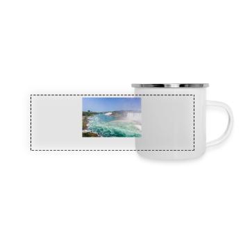 Kanada Ontario Niagara Falls American and Canadian - Panorama Emaille-Tasse - Weiß - Vorne