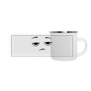 Bored Smiley Sourire - Mug panoramique émaillé - blanc - Devant