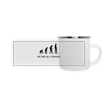 Evolution - Panorama Emaille-Tasse - Weiß - Vorne