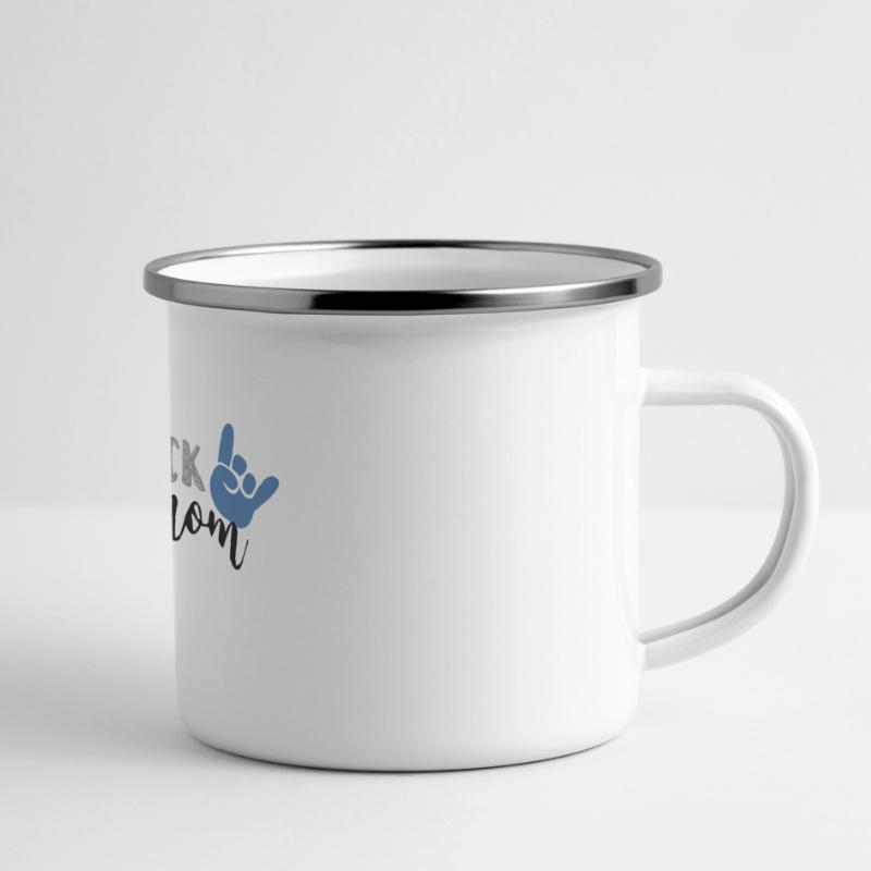 Sie rocken Mutter blaue Version Panorama Emaille-Tasse