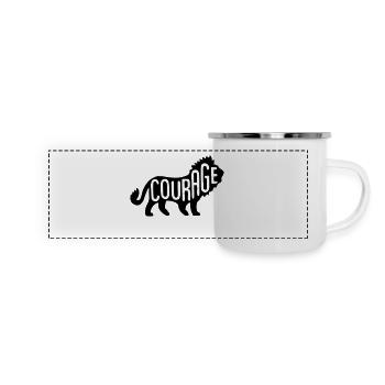 Löwe - Lion Courage - Panorama Emaille-Tasse - Weiß - Vorne
