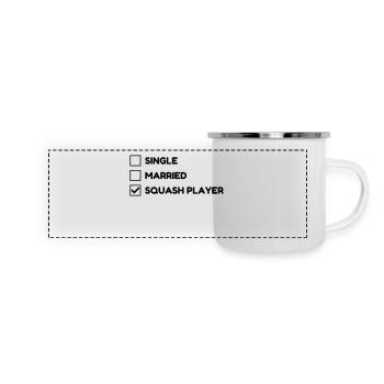 Squash Sport Game Match Champion Victory - Mug panoramique émaillé - blanc - Devant