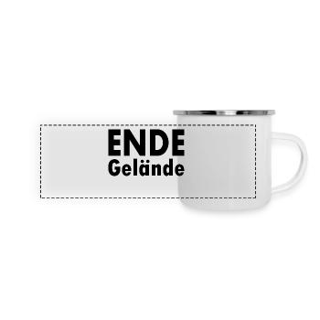 Ende gelände - Panorama Emaille-Tasse - Weiß - Vorne