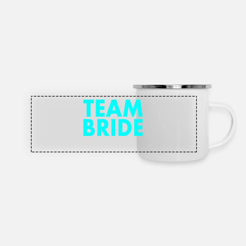 Team bride - Panorama Emaille-Tasse - Weiß